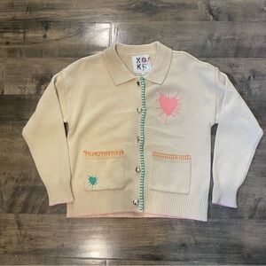 Kerri Rosenthal NWT Next Smile Tan Crewneck Cardigan Sweater XOKR